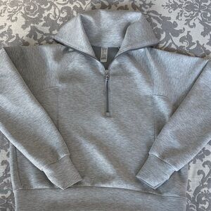 Spanx Air Essentials 1/4 Zip Grey Sweater